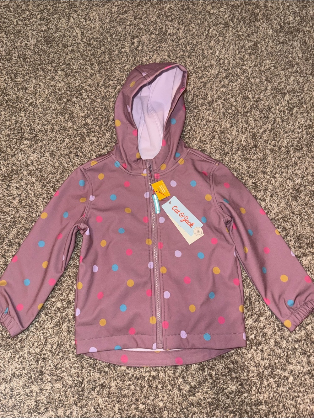 Cat & Jack Mauve Polka Dot Girls outerwear